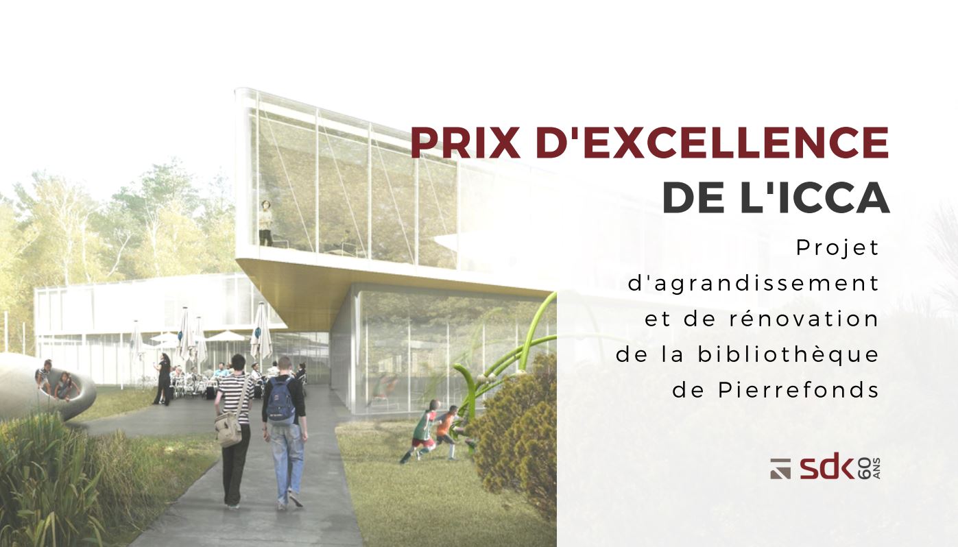 Remise du prix d’excellence de l’ICCA pour le projet de la bibliothèque de Pierrefonds